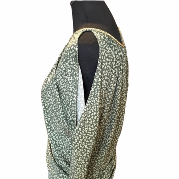 MICHAEL Michael KORS Floral Open Shoulder Blouse, Green, Small, Medium - Picture 4 of 8
